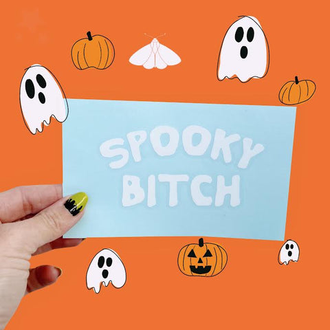 Spooky Bitch DECAL (White)
