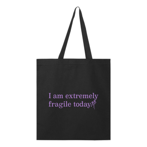 Fragile (lavender font) Tote