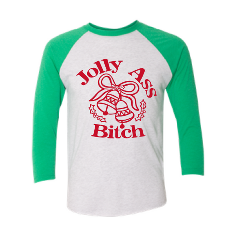 Jolly Ass Bitch - Baseball Tee Unisex Red Font