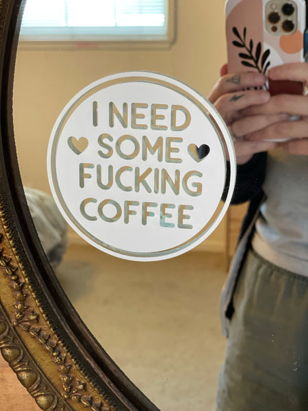 Coffee Needed DECAL (WHITE)