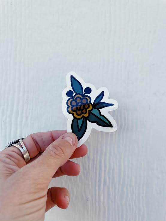 Flash Art (Mustard) Floral Sticker