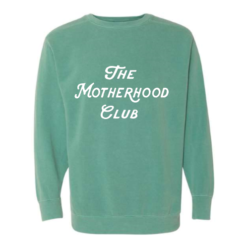 Motherhood Club (white font) Pullover