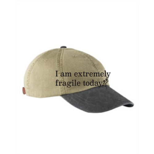 Fragile Hat (black embroidered font)