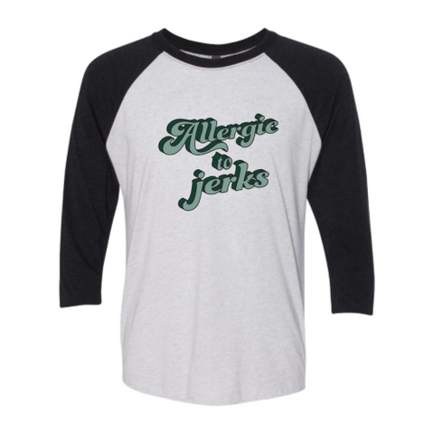 Allergic (green font) Baseball Tee