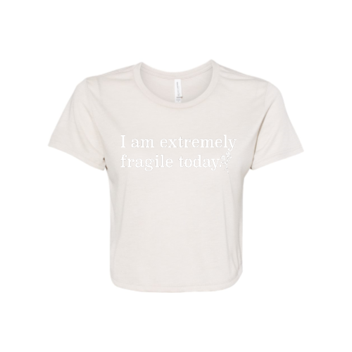 Fragile Cropped Womens (white font) Tee