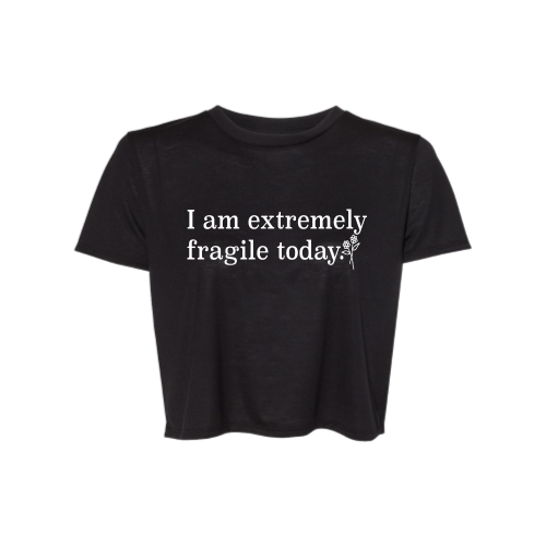 Fragile Cropped Womens (white font) Tee