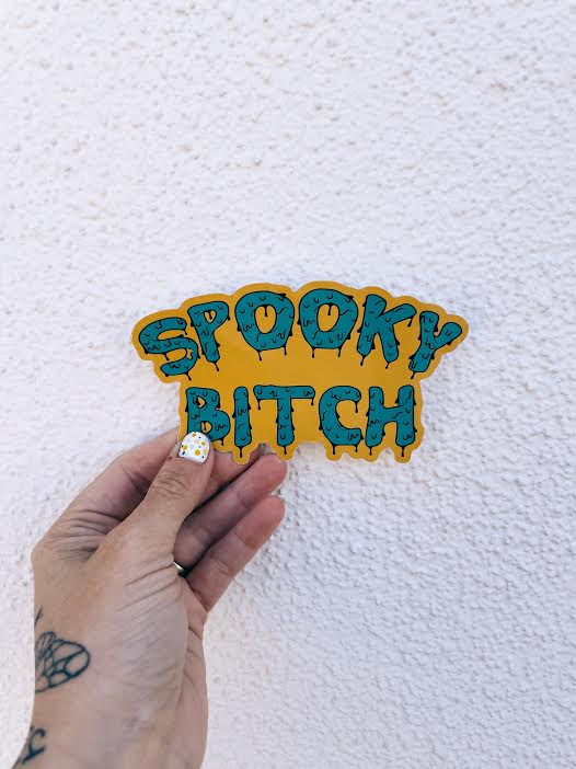 Spooky Bitch Sticker - BURNT YELLOW