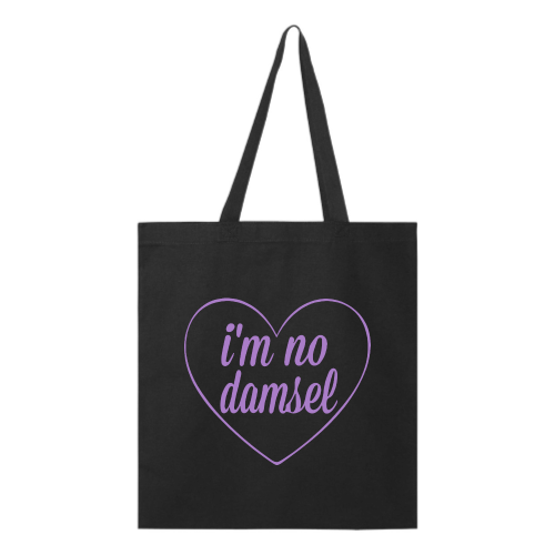 I'm No Damsel Tote - Lavender Font