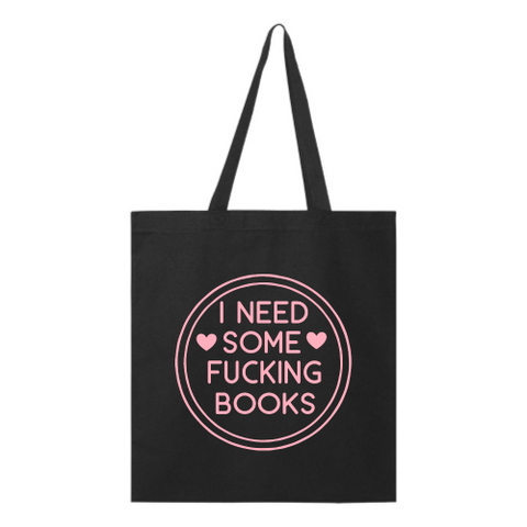 Books Needed Tote - Pink Font