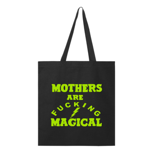 Magical Mom Tote - Lime Green Font