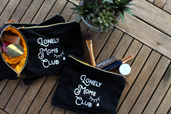 Lonely Moms Club Large Canvas/Makeup Bag