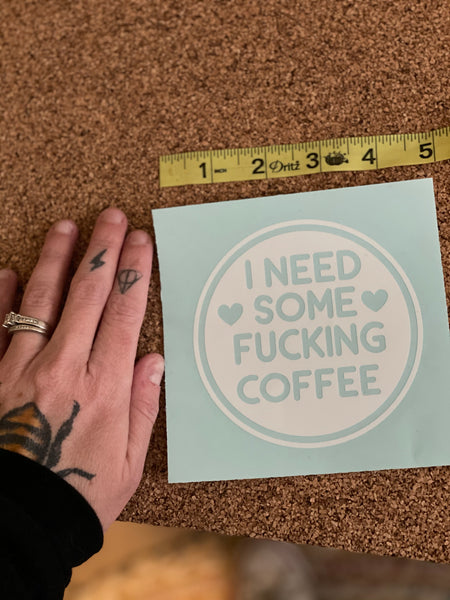Coffee Needed DECAL (WHITE)