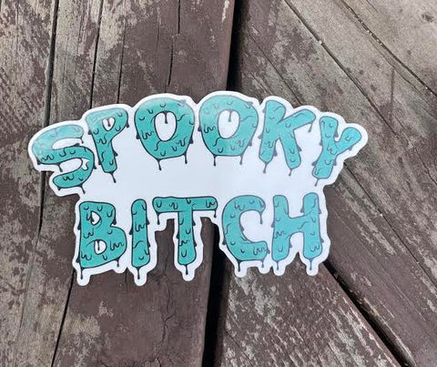 Spooky Bitch Sticker - WHITE